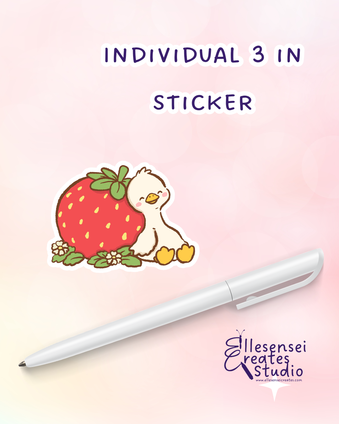 Large Stickers Strawberry Goose
