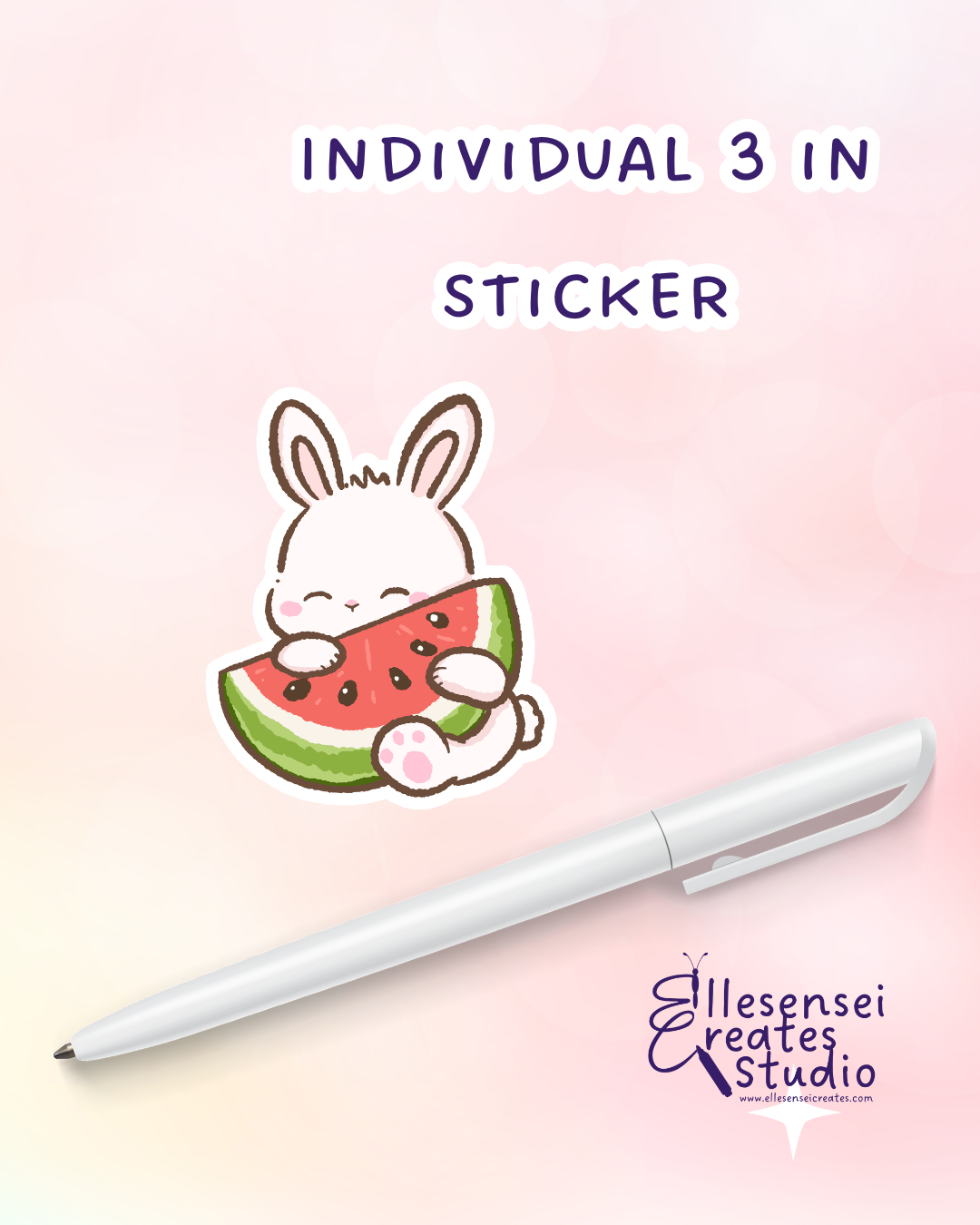 Large Stickers Watermelon Bunny