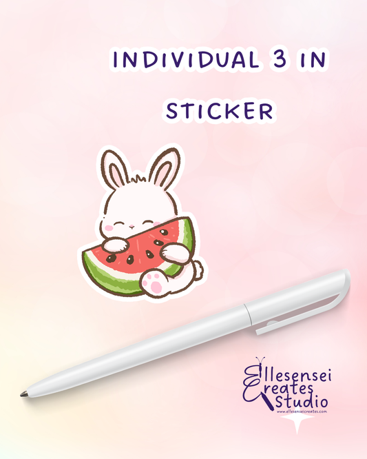 Large Stickers Watermelon Bunny