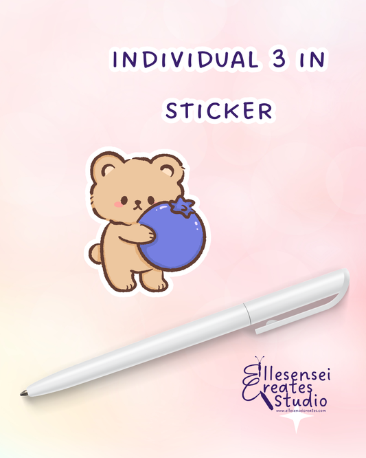 Large Stickers Blueberry Bear