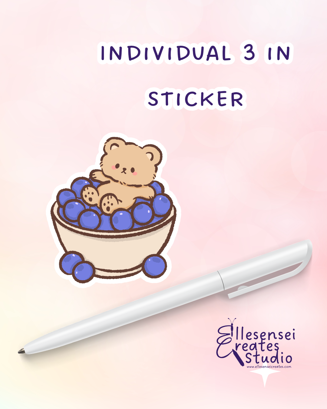 Large Stickers Blueberry Bear