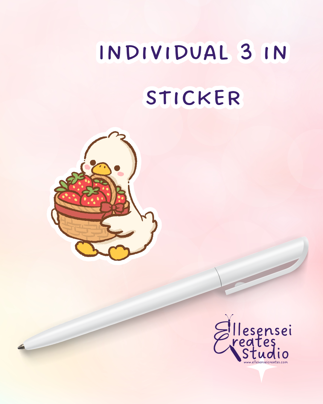 Large Stickers Strawberry Goose