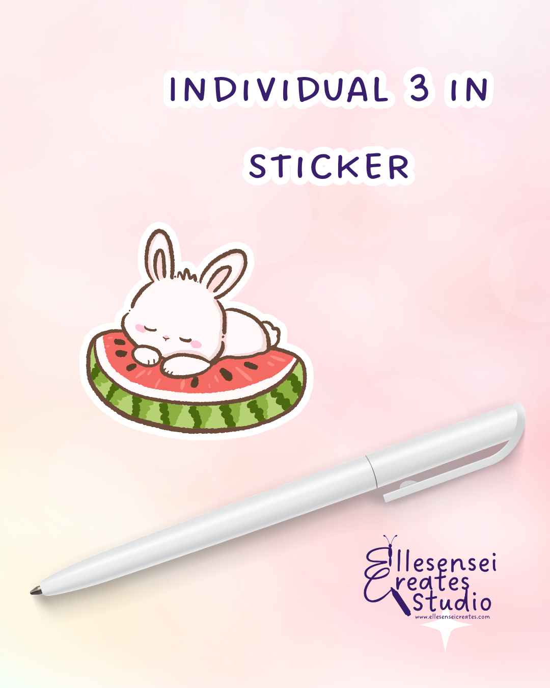 Large Stickers Watermelon Bunny