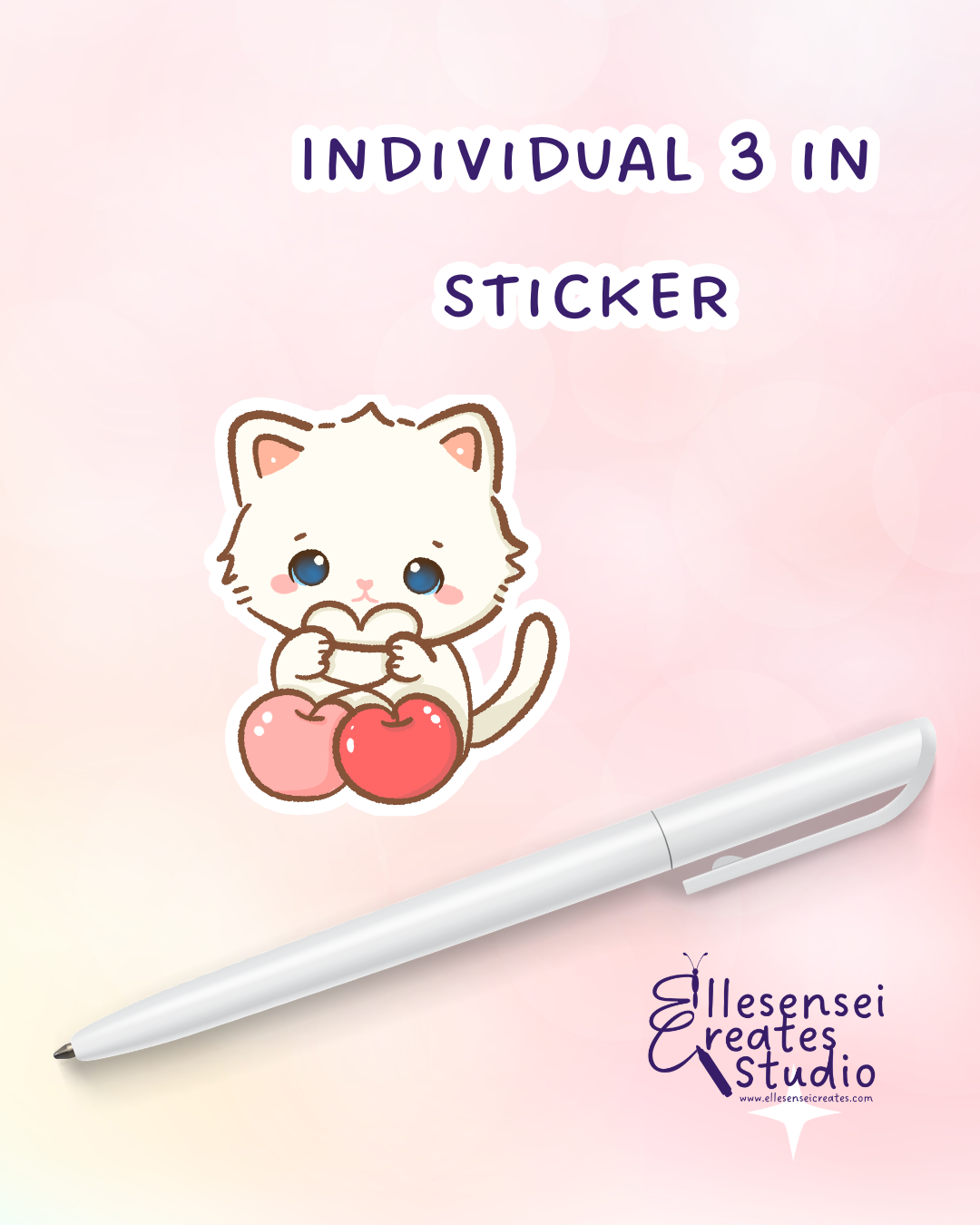 Large Stickers Cherry Kawaii Kitty