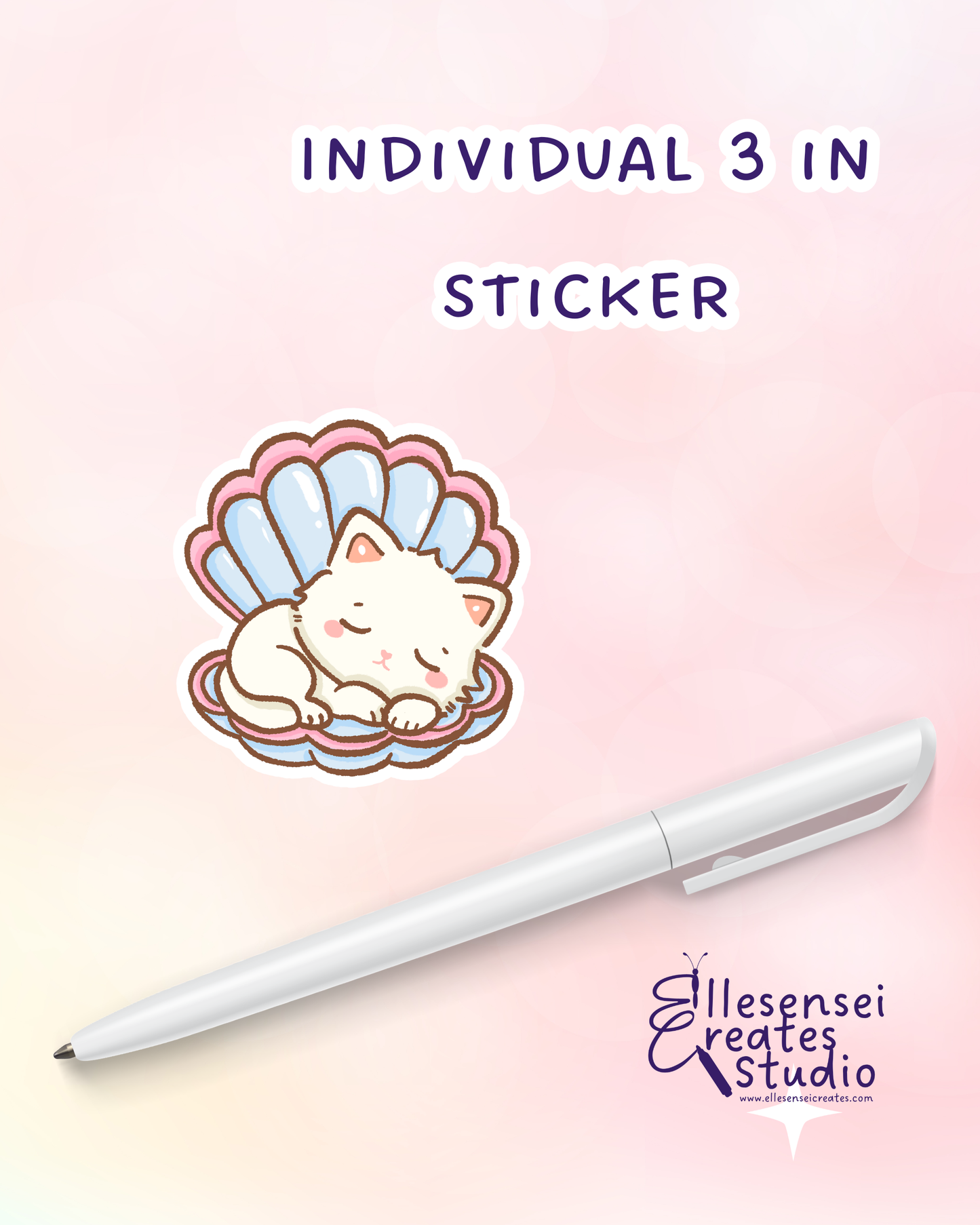Large Stickers Coquette Lemon Cat