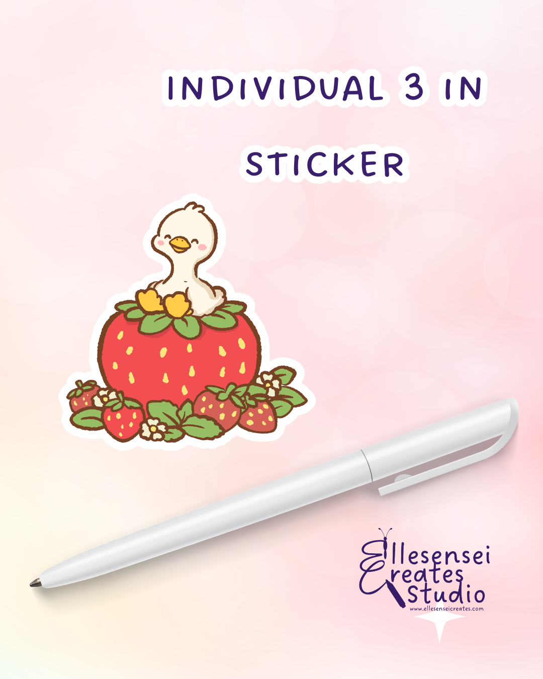 Large Stickers Strawberry Goose