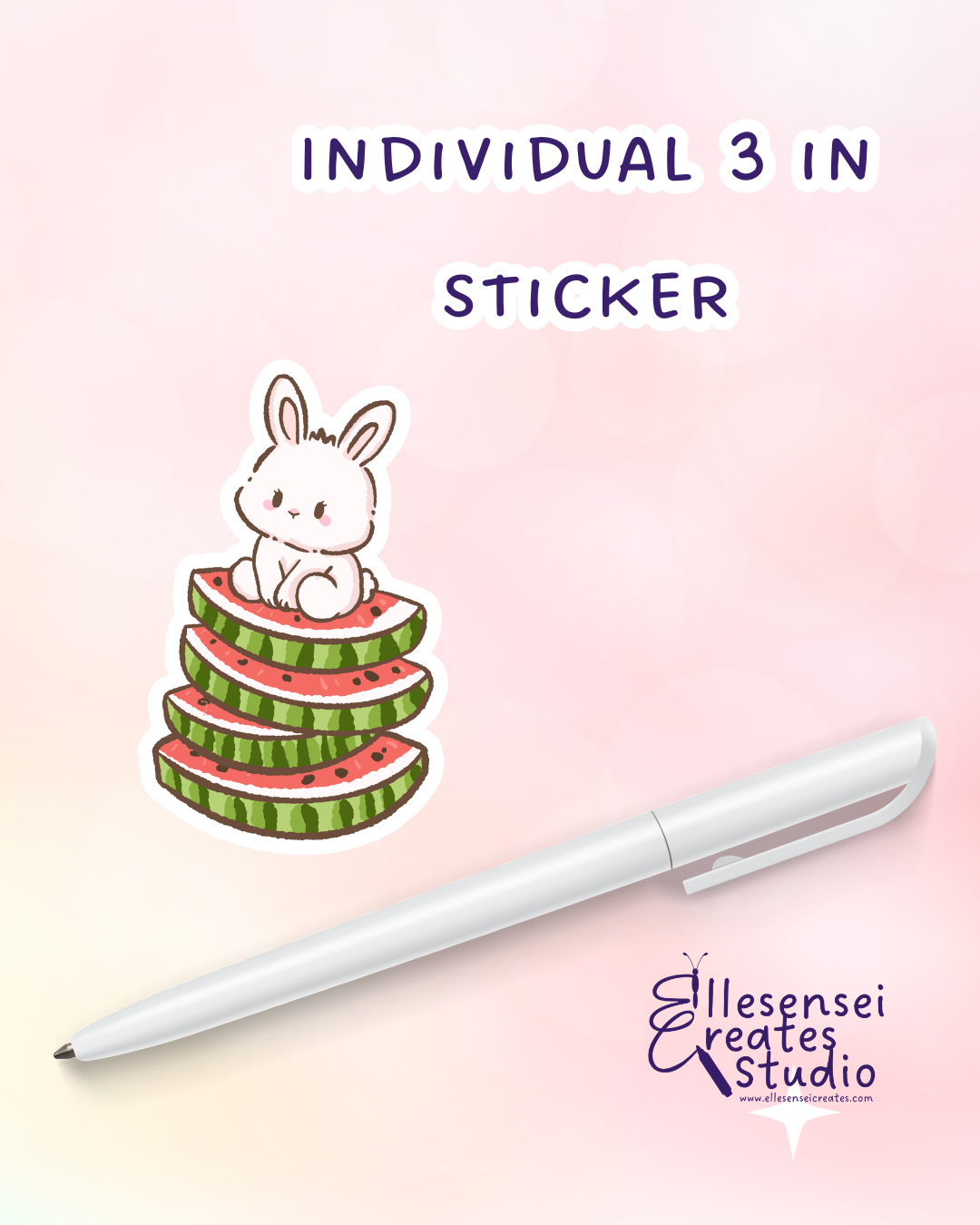 Large Stickers Watermelon Bunny