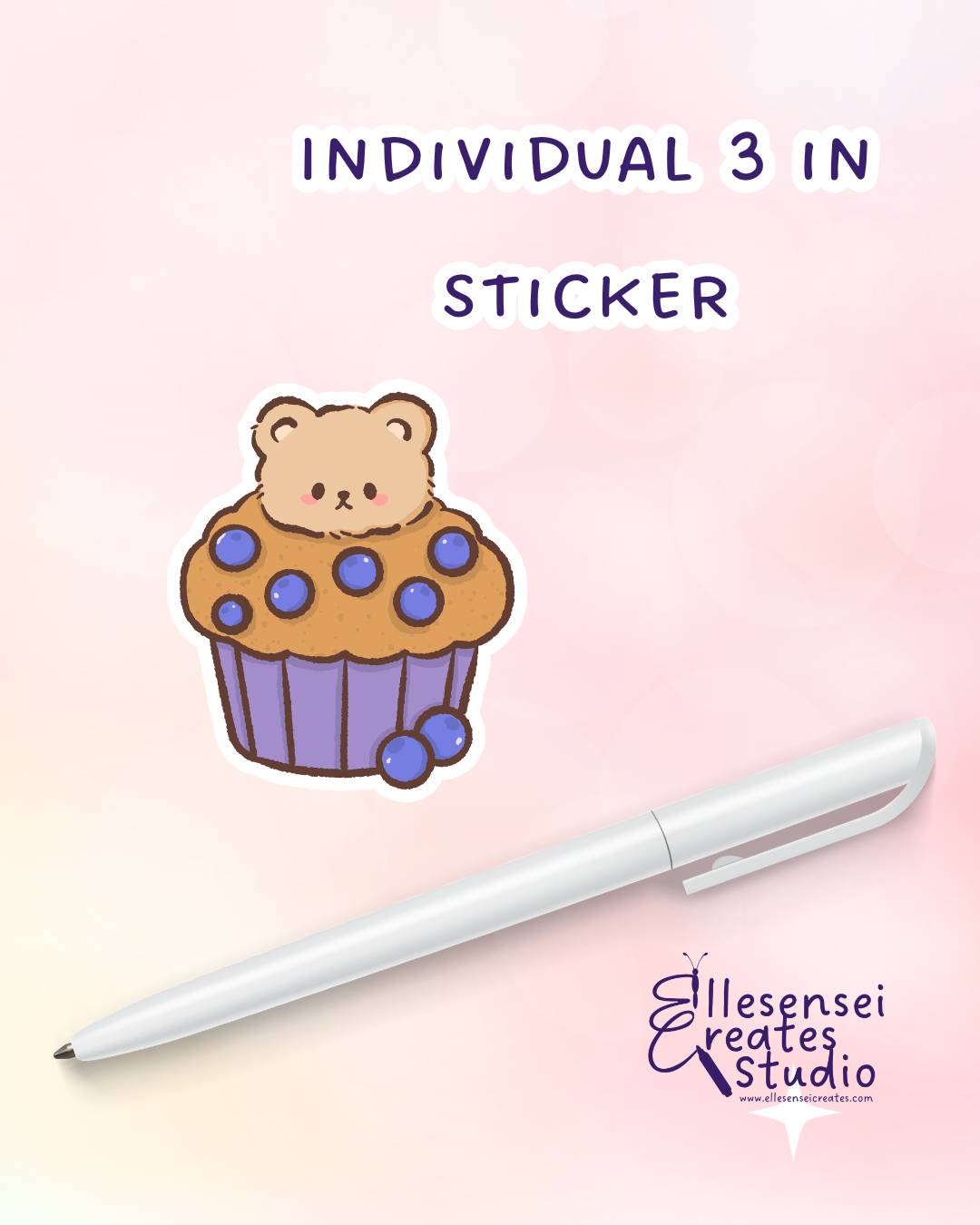 Large Stickers Blueberry Bear