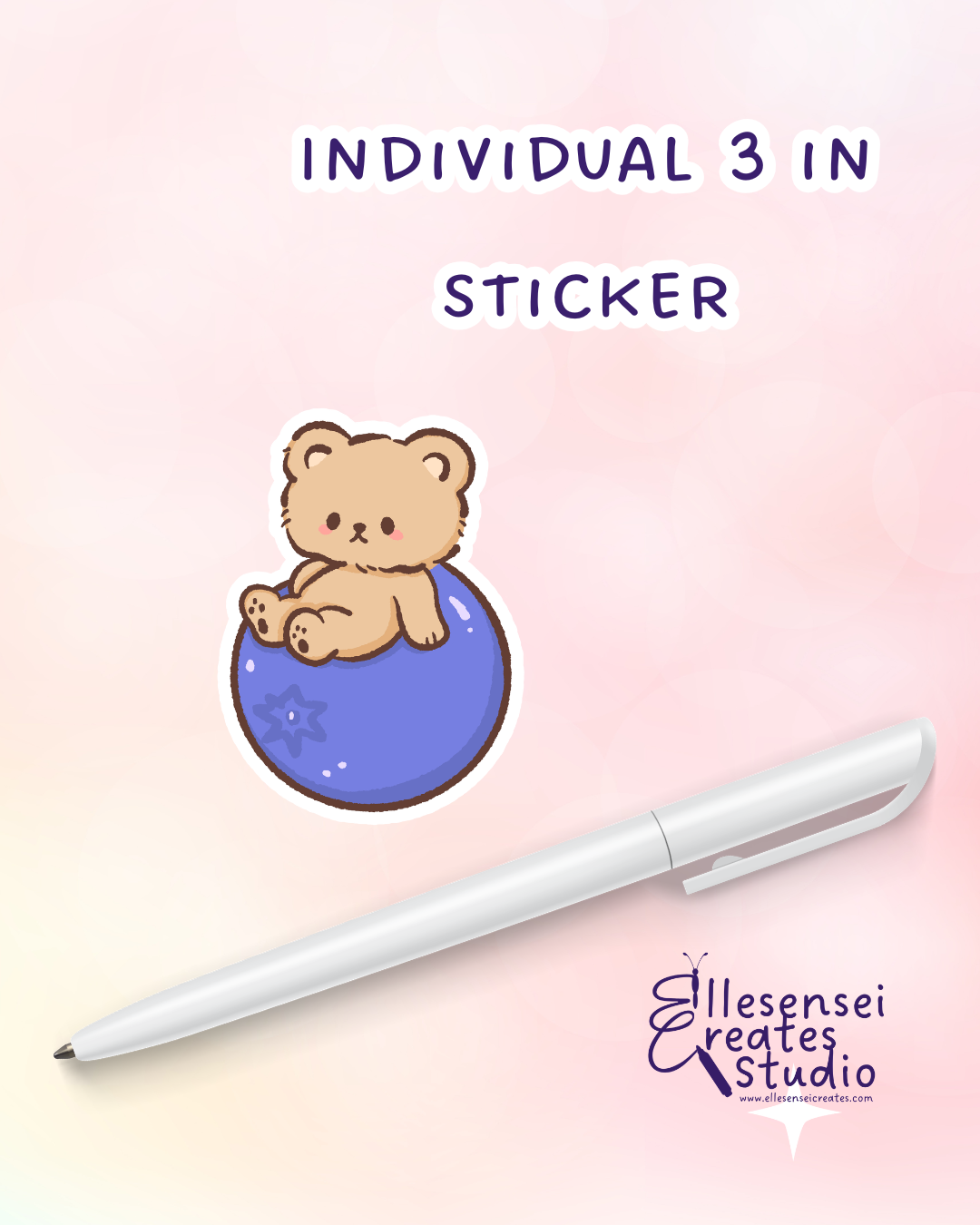 Large Stickers Blueberry Bear