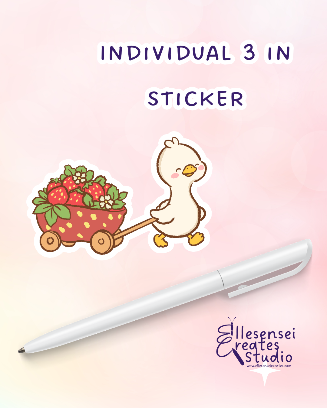 Large Stickers Strawberry Goose