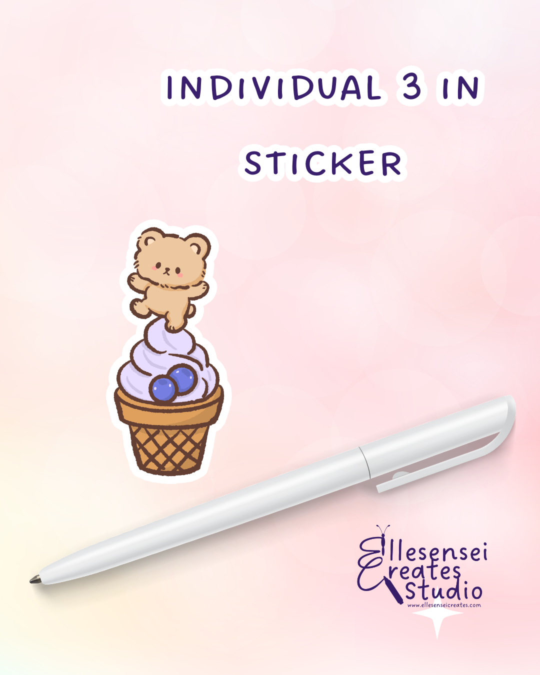 Large Stickers Blueberry Bear