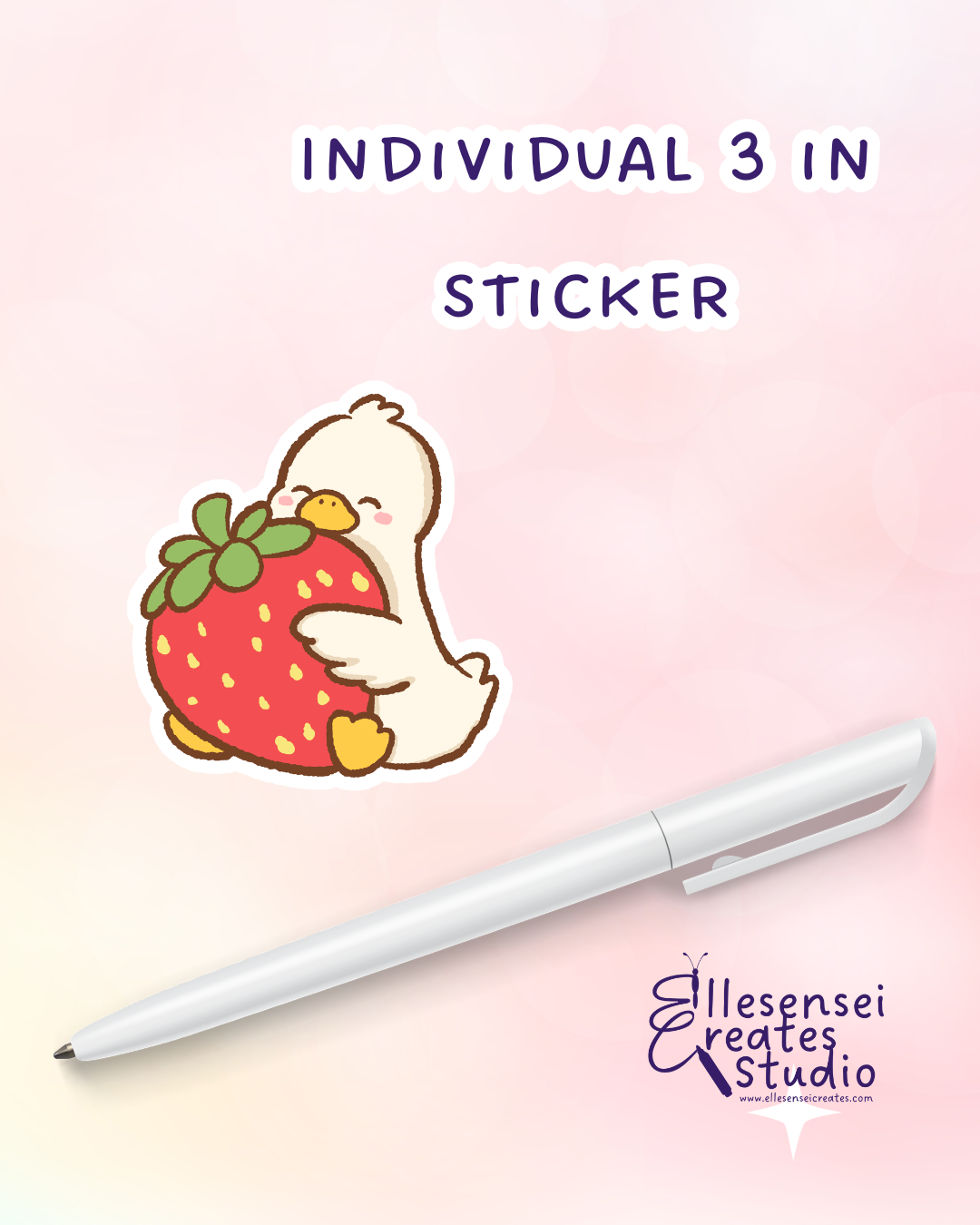 Large Stickers Strawberry Goose
