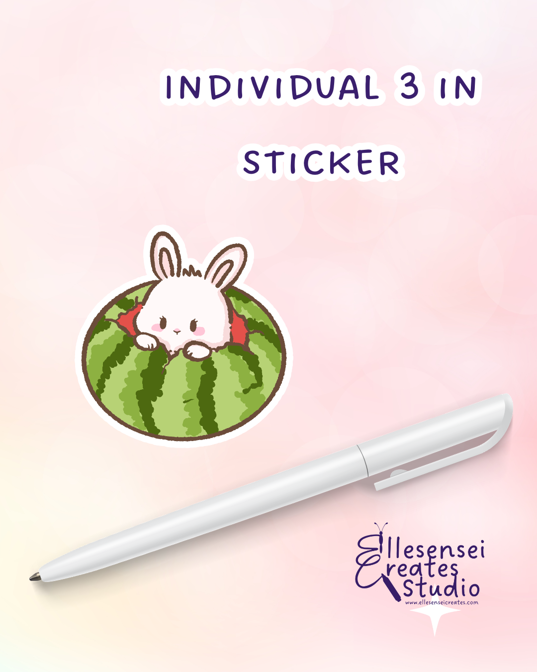 Large Stickers Watermelon Bunny