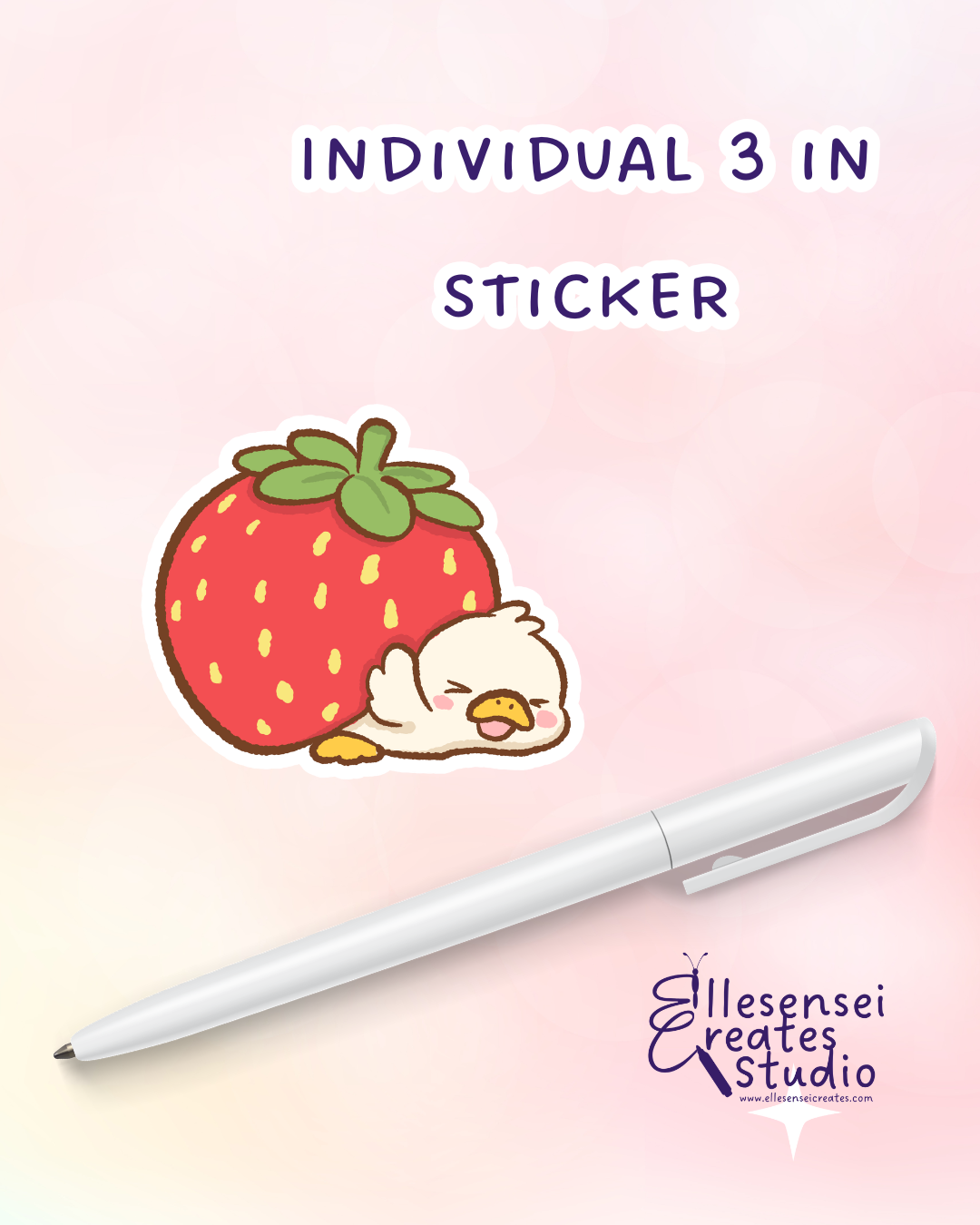 Large Stickers Strawberry Goose