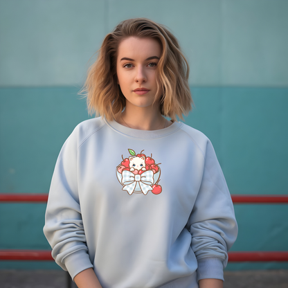 Kawaii Kitty Cherry Crewneck Sweatshirt
