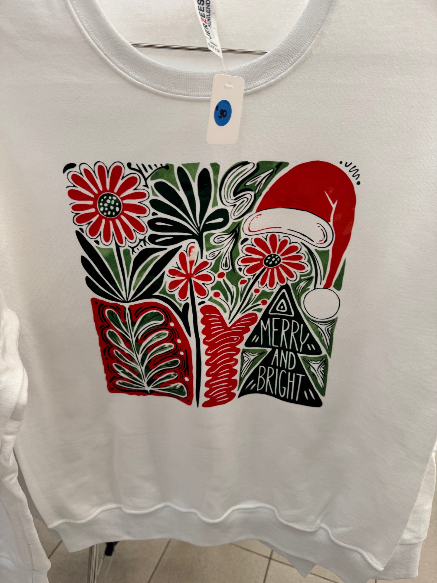 Boho Christmas Floral Sweatshirt