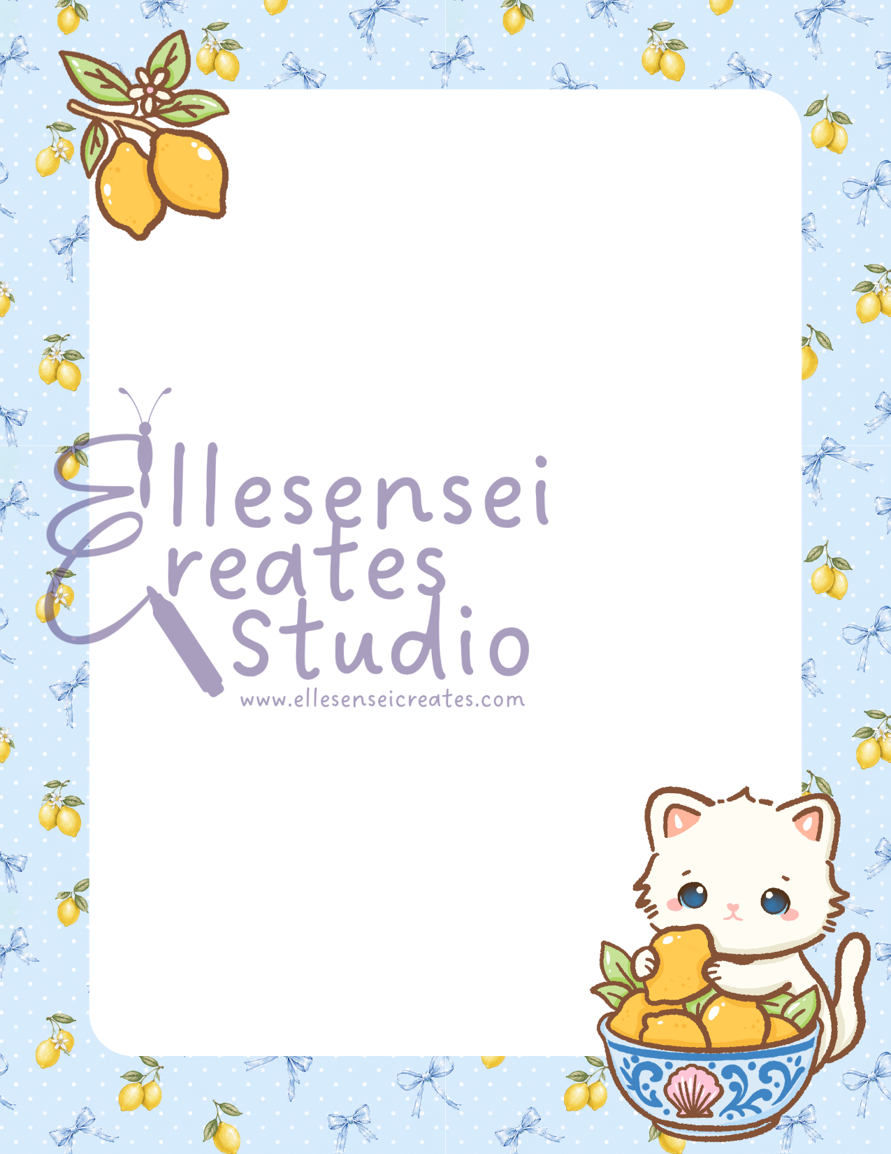Coquette Lemon Cat Notepad with Stickers