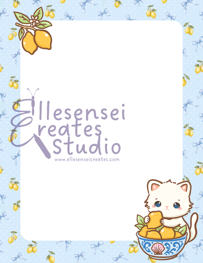 Coquette Lemon Cat Notepad with Stickers