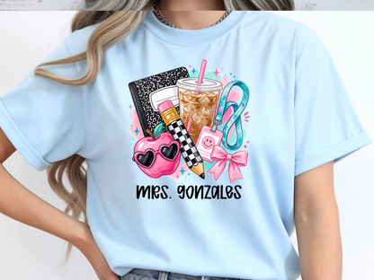 Teacher Preppy Icons Personalized Short Sleve T-shirt