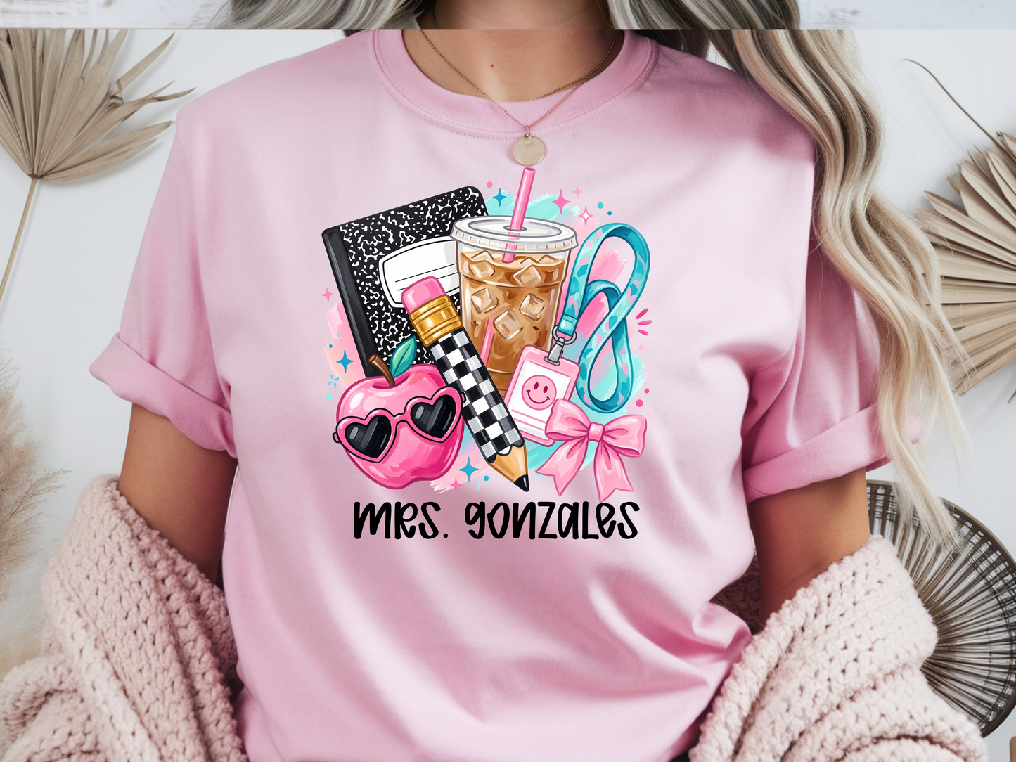 Teacher Preppy Icons Personalized Short Sleve T-shirt