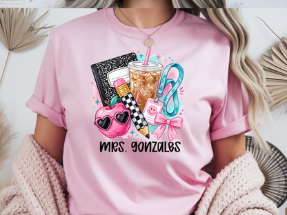 Teacher Preppy Icons Personalized Short Sleve T-shirt