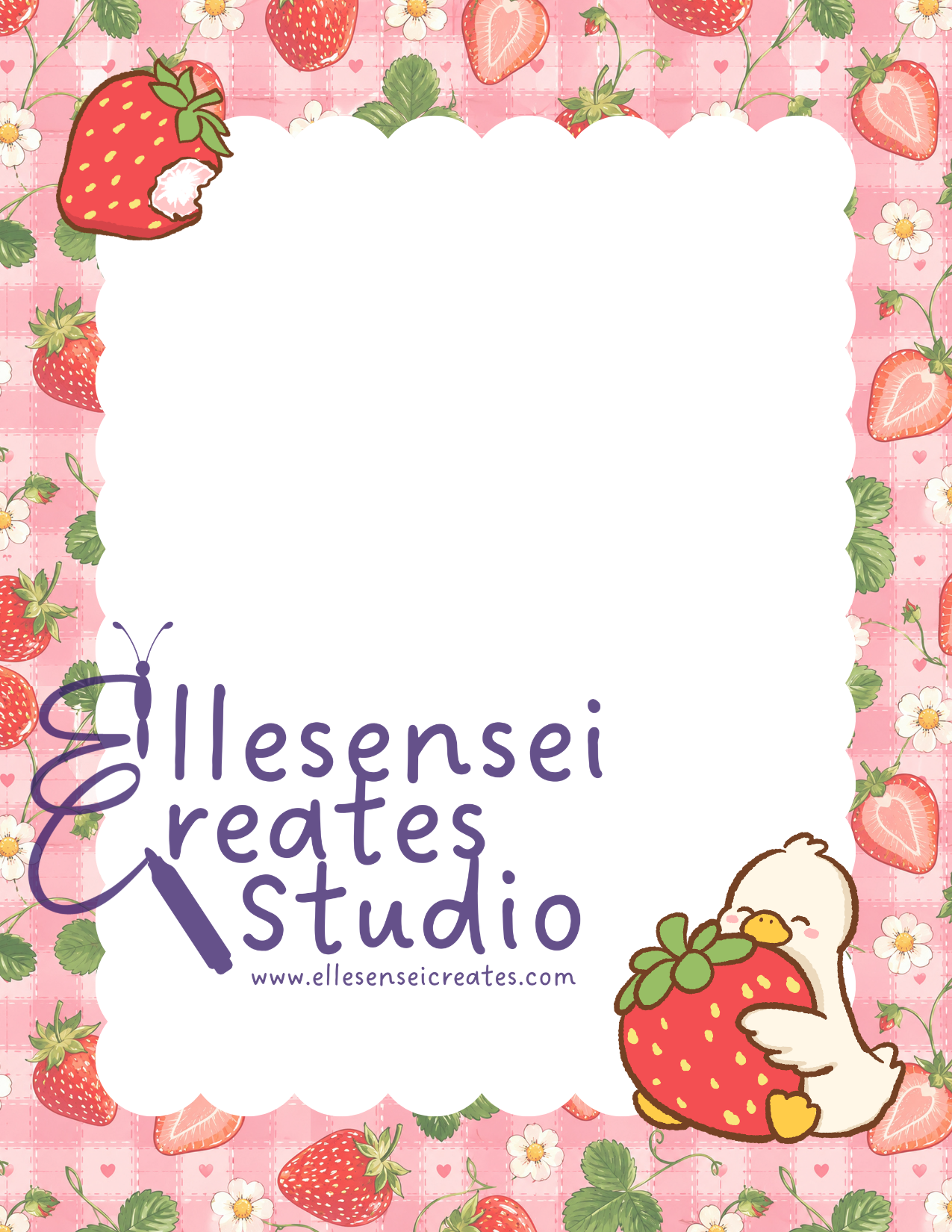 Kawaii Strawberry Goose Notepad with Stickers