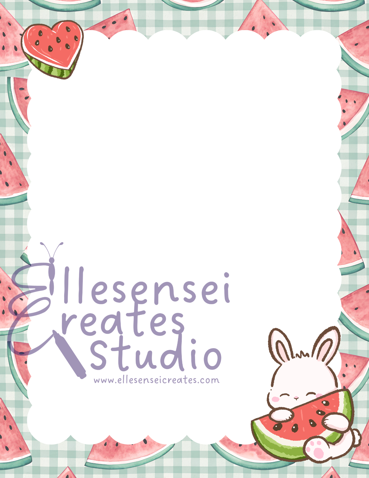 Kawaii Watermelon Bunny Notepad with Stickers
